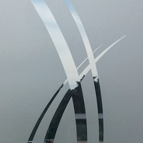 Exemple de Vitrage dépoli avec motif transparent