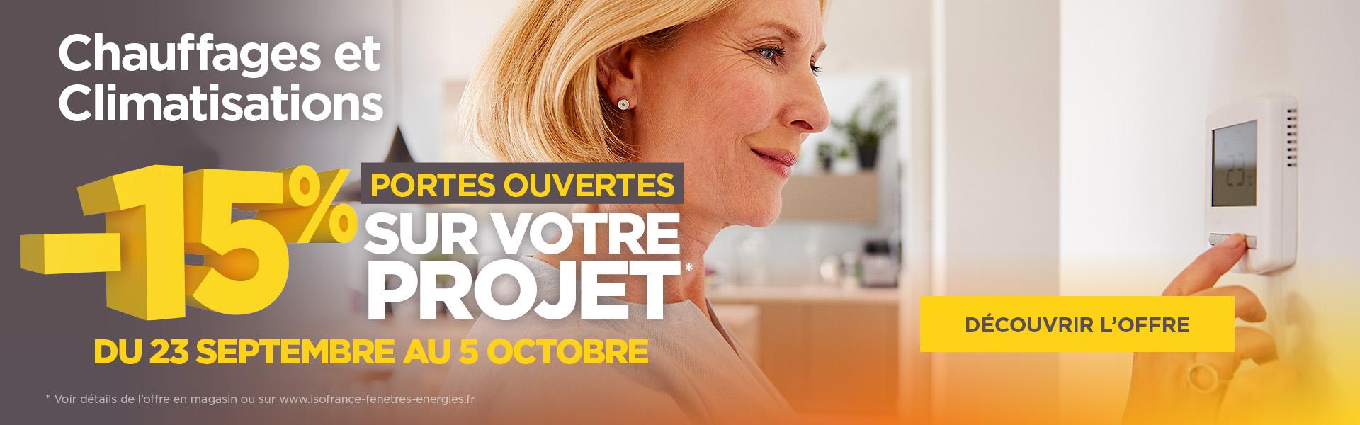 -15% sur vos solutions de chauffage ISOFRANCE Fenêtres &amp; Energies