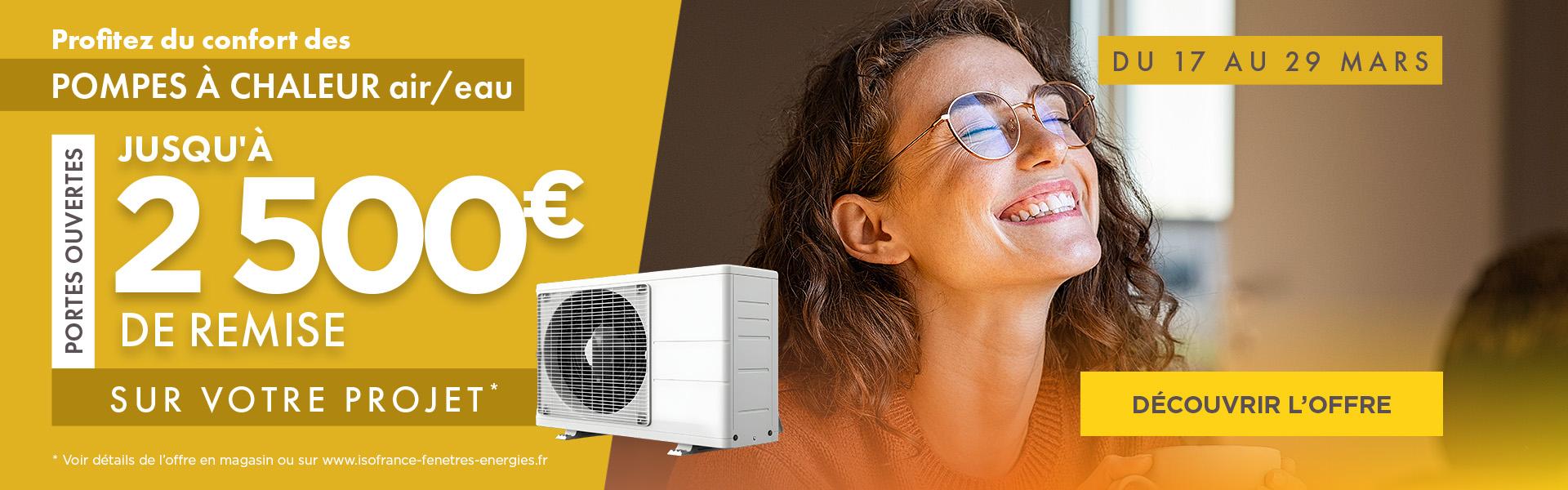 Profitez de jusqu'à 2500€ de remise sur votre pompe à chaleur air/eau