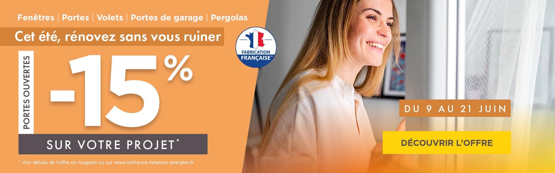 Profitez de notre promo exceptionnelle : -15% sur vos projet Menuiseries !