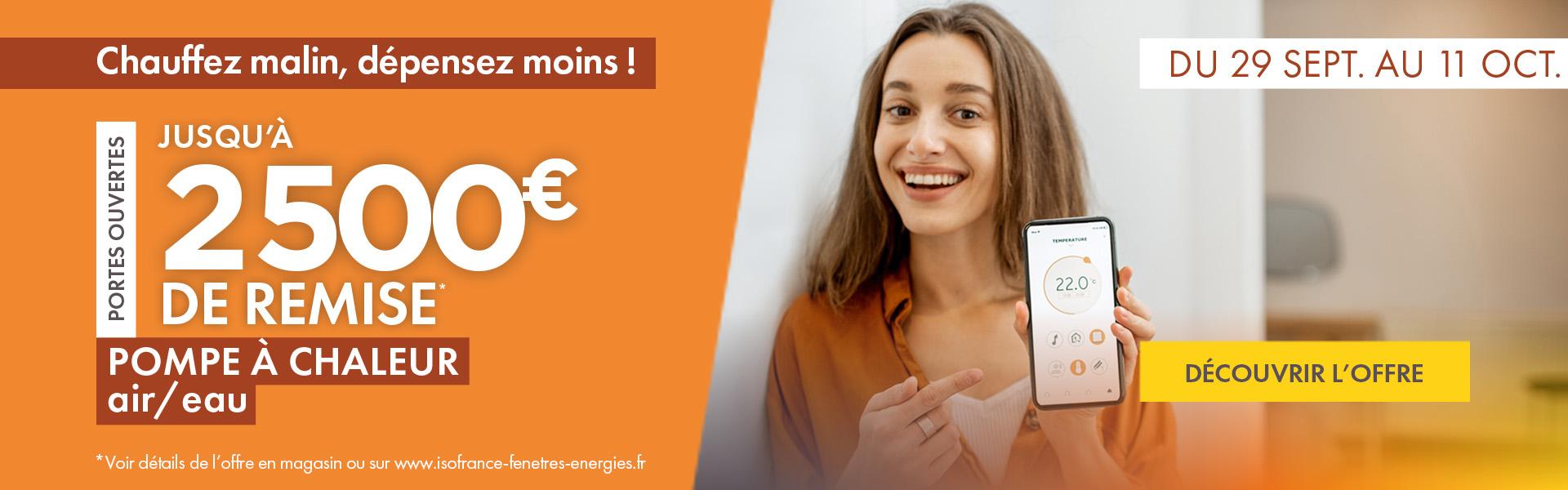 Jusqu'à 2500€ de remise sur votre PAC air/eau : chauffez malin !