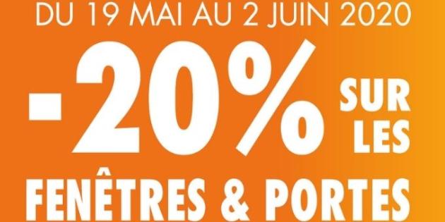 20% de remise pour changer vos fenêtres et portes maintenant avec ISOFRANCE Fenêtres & Energies