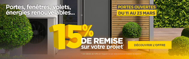 Remise de 15% sur vos Menuiseries et votre Chauffage avec ISOFRANCE