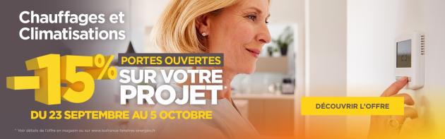 -15% sur vos solutions de chauffage ISOFRANCE Fenêtres & Energies