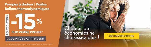 -15% sur vos solutions de chauffage ISOFRANCE Fenêtres &amp; Energies