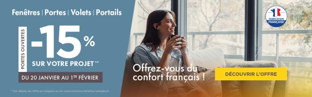 Remise de 15% sur vos Menuiseries avec ISOFRANCE Fenêtres & Energies