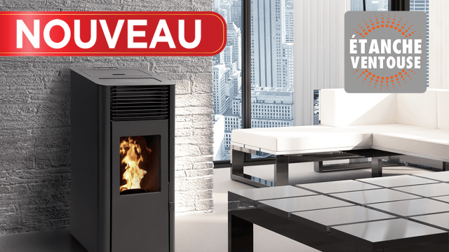 Poêle étanche DONATELLO 6 kW et 8 kW  - ISOFRANCE Fenêtres et Energies