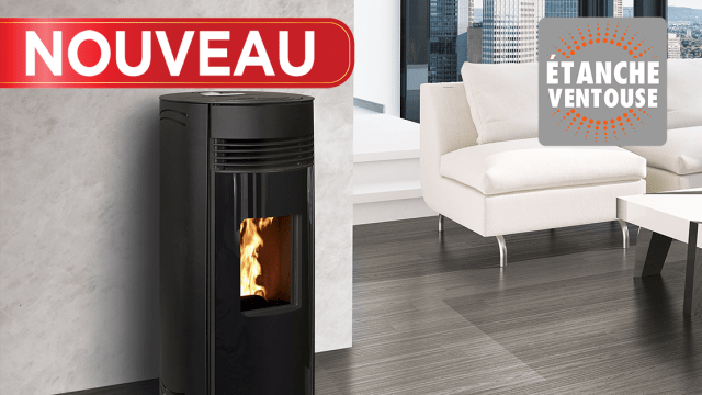Poêle étanche MONZA 8 kW - ISOFRANCE Fenêtres et Energies