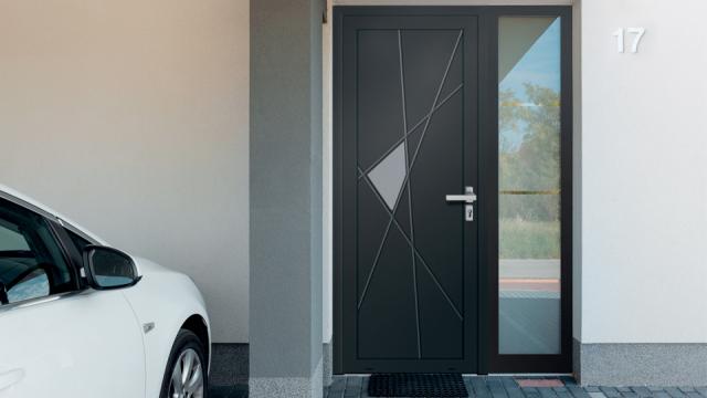 Porte d'entrée PVC ÉLÉGANCE Gamme CONTEMPORAINE chez ISOFRANCE Fenêtres et Energies