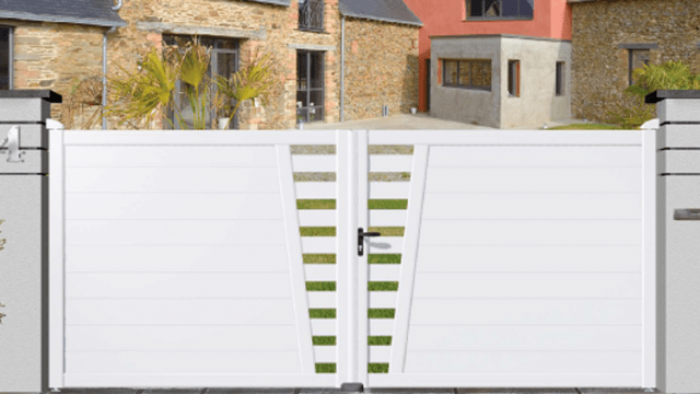 Portail PVC GammePavillon - Cadre Alu vissé, intégré - isofrance fenetres et energies