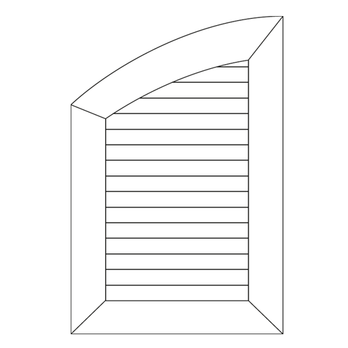 Traverse haute cintrée