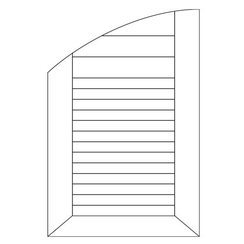 Traverse haute élargie et découpe de cintre à l'usine