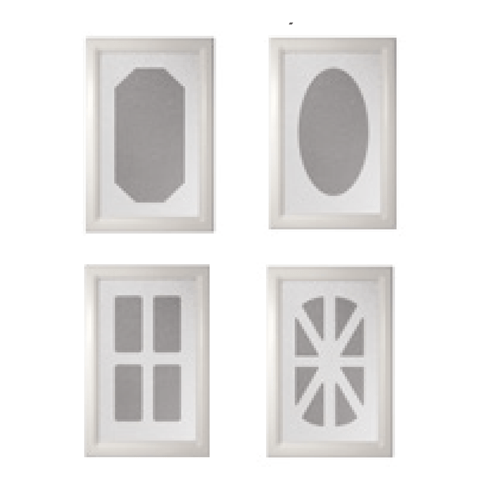 Hublots rectangulaires verticaux