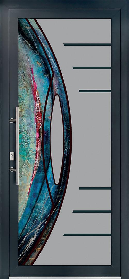 Modèle LINE collection Porte d'entrée PVC ligne élégance chez ISOFRANCE Fenêtres et Energies