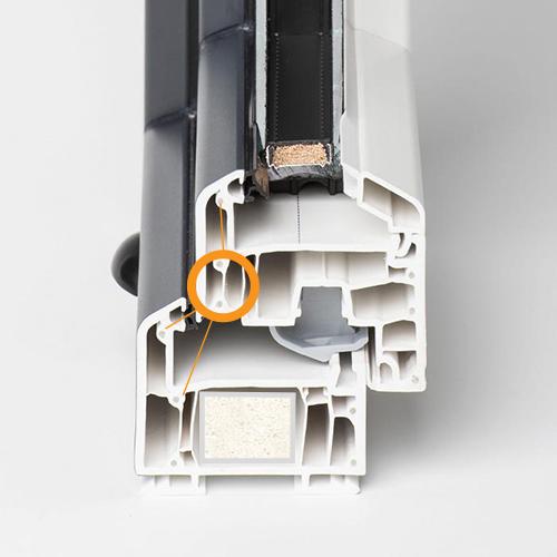 jonc en fibre de verre et éco-renforts dormant fenêtre PVC Ligne STYLE DESIGN chez ISOFRANCE Fenêtres et Energies