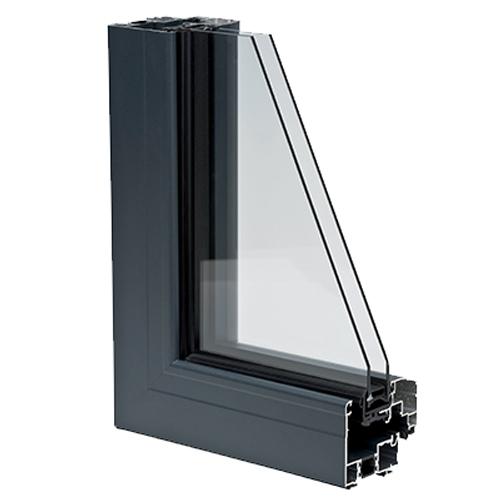 Coupe d'une porte-fenêtre aluminium VISION