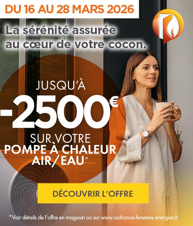 Profitez de jusqu'à 2 500 € de remise sur votre nouvelle PAC air/eau !