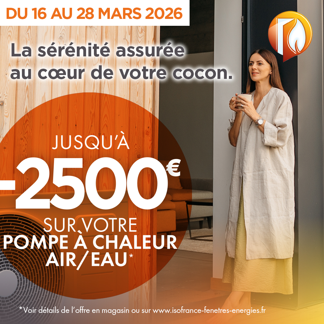 Jusqu'à 2500€ offerts sur votre PAC air/eau